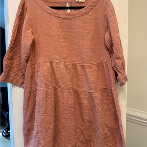entro Scoop-Neck Dress in Dusty Peach